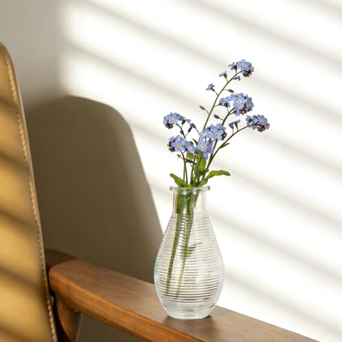 Vases en verre transparent côtelé petit format centre table - 6