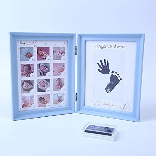 Hot My First Year Baby Gift Kids Birthday Gift Home Family Decoration Ornaments 12 Months Picture Photo Frame with Craft Ink Pad (Pink)