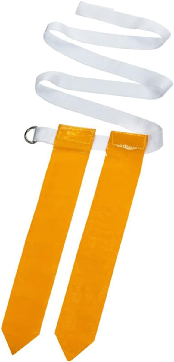 American Football Waist Flags Belts Set 8 Pieces 2 x White 2 x 4 Yellow Disc Cones Rugby Training Webbing for Youth