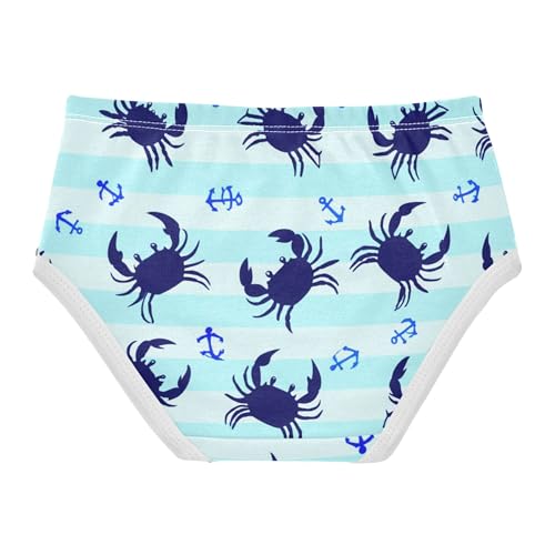 Blue Crabs Anchors Stripes Girls Underwear Toddler 2t Cotton Little Girl Panties Print Briefs Undies Kids2