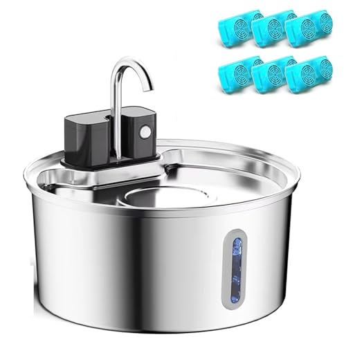 Fuente de agua para gatos de acero inoxidable 3.2L inalámbrica