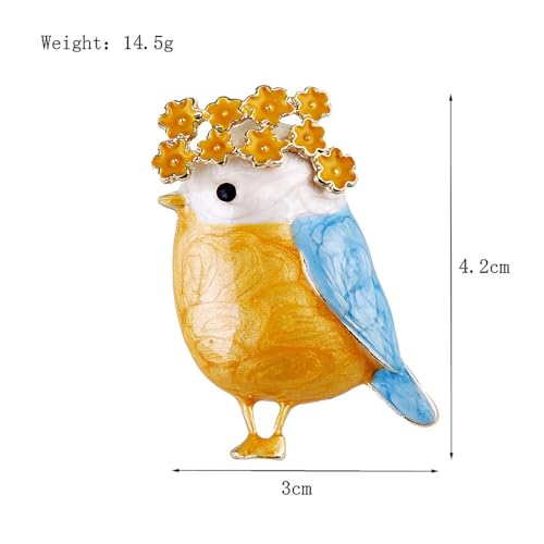 Image of Animal Brooch Pins Set Women Vintage Crystal Enamel Pin Rhinestone Peacock Bee Fish Bird ladybird Cat Retro Insect Shape Pins Jewelry for Men Christmas Mother's Day Xmas Gift (Bird)