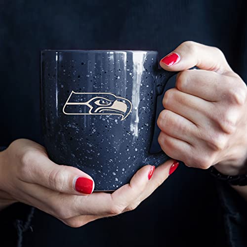 Image of Rico Industries NFL Football 16 oz Team Color Laser Engraved Speckled Ceramic Coffee Mug