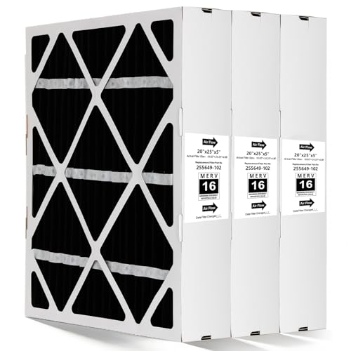 3 Packs Upgrade 255649-102 20x25x5 MERV 16 Air Filter Compatible with Trion Air Bear 255649-102 Foldable Carbon Replacement Filter-Actual Size19.62x24.25x4.88