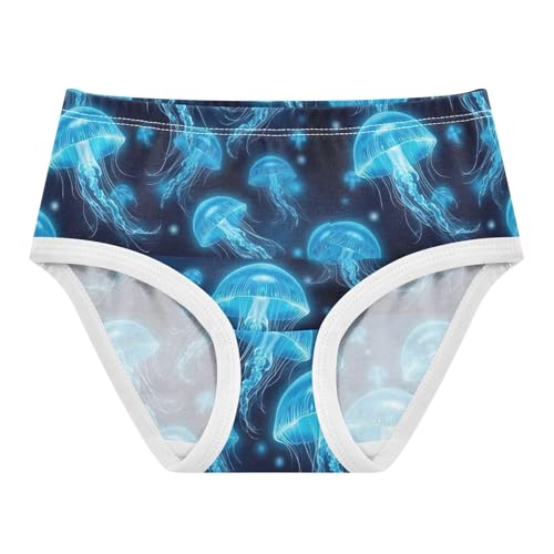 Joisal Cotton Toddlers Underwear Floral Jellyfish Ocean Blue Panties for Girl Durable Briefs Undies Kids 2t