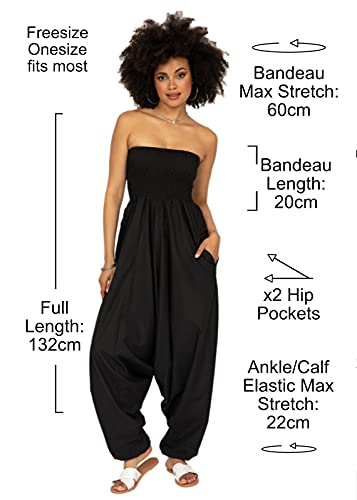likemary Harem Jumpsuits for Women & Cotton Harem Pants - Maxi Womens Romper - Strapless Jumpsuit - Image 6