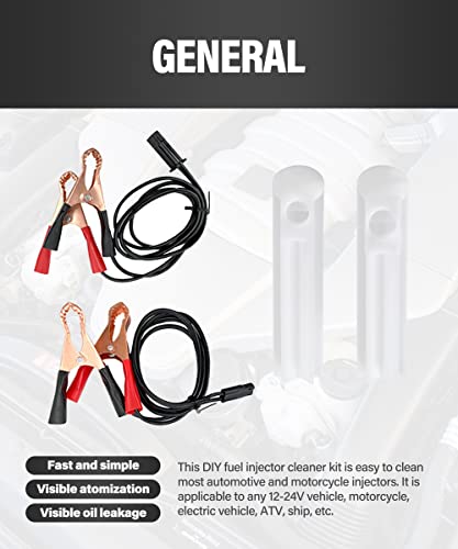 Esewalas Auto Fuel Injector Flush Cleaner Adapter,Universal Car Fuel Injector Nozzle Gasoline Cleaning Tester Assistant Tool,Fuel Injector Cleaner Kit Set,Fuel Injector Tester Flush Cleaner Adapter #TOP3