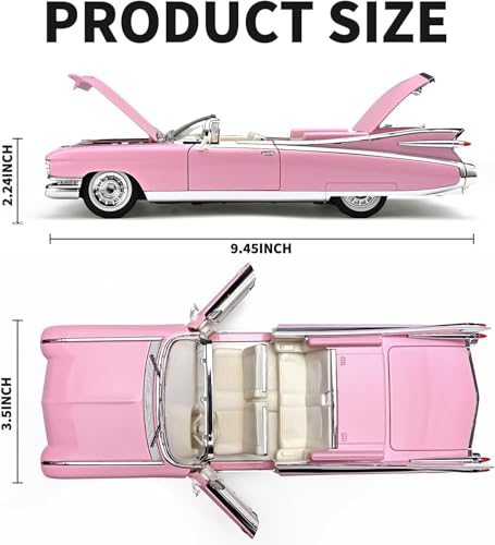 Image of FEXXA 1:24 Scale Die Cast Eldorado Cadillac Exclusive Alloy Metal Pull Back Die-cast Car Model with Sound Light Mini Auto Toy for Kids Metal Model Toy Car with Sound and Light? (Pink)