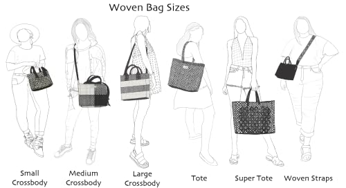 Bolso tote tejido Greca negro y blanco ecológico miniatura 6