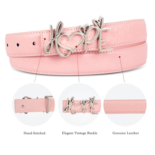 Image of Aurolran Women's Leather Belt with Buckle - Ideal for Dresses, Jeans, and Coats