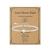 Senteria 925 Silver Bracelet for Women Adjustable Beaded Sterling Silver Bracelet Hypoallergenic Cross Bracelets for Women Gifts