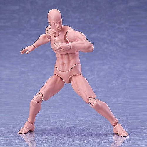 Artists Manikin Blockhead Jointed Mannequin Drawing Figures,Figure Model for Sketching, Painting, Drawing, Artist Male+Female Set (Flesh)