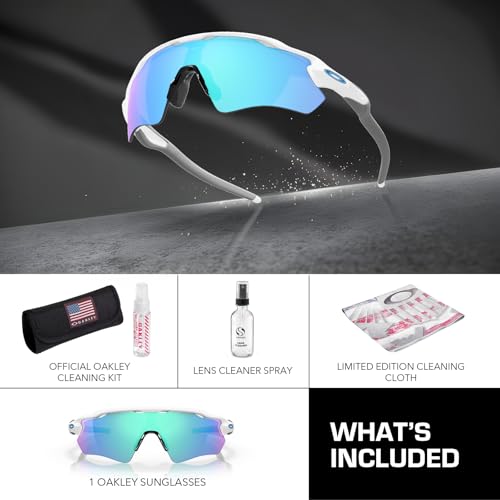 Image of Oakley RADAR EV PATH TEAM COLORS OO9208 Shield Shape Sunglasses With Official Eyewear Kit