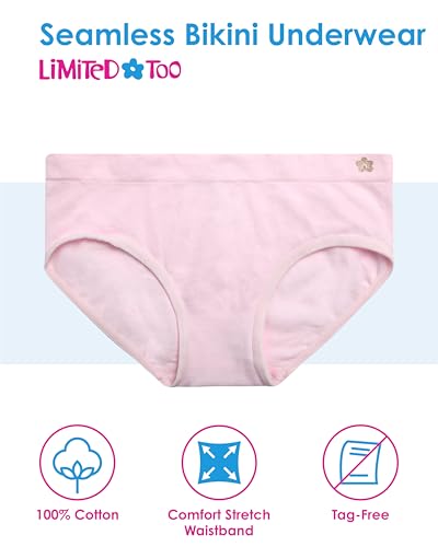 Limited Too Girls' Underwear - 4 Pack Soft Microfiber Tag-Free Seamless Hipster Panties with Elastic Waistband (Sizes: S-L)3
