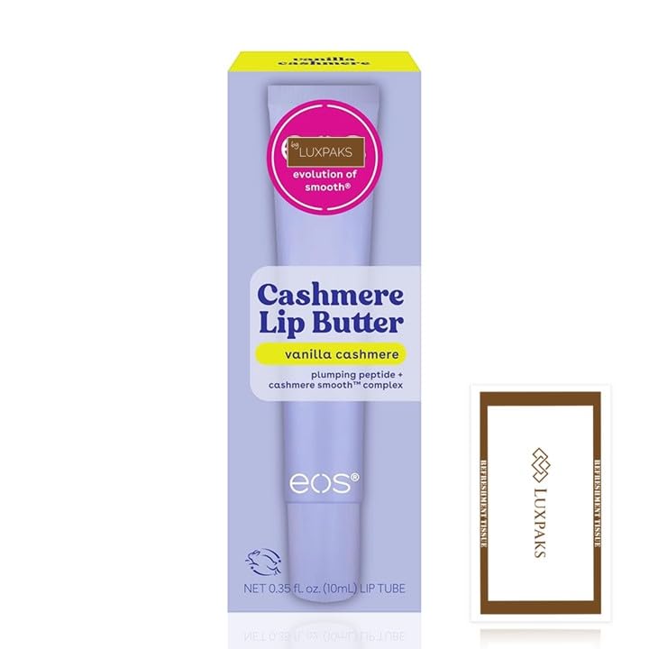 Luxpaks Wipe Compatible with E.O.S Vanilla Cashmere Lip Butter - Hydrating Lip Balm for Soft Lips 0.35 fl oz