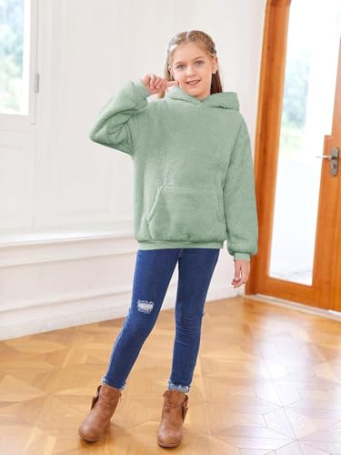 Image of Makkrom Boys Girls Sherpa Fleece Hoodies Pullover Sweatshirts with Pockets