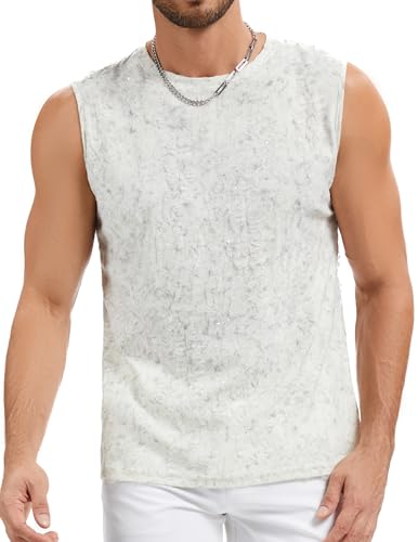 YYA Mens Tank Tops Fashion Sparkly Tank Shirts Sleevelss Summer Casual Tee Shirts for Men S-XXL4