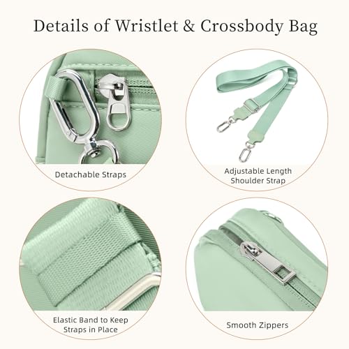 Image of Small Wristlet Wallets for Women, Crossbody Bags with Back Zipper Pocket, Wristlet Purses for Phone Organizer