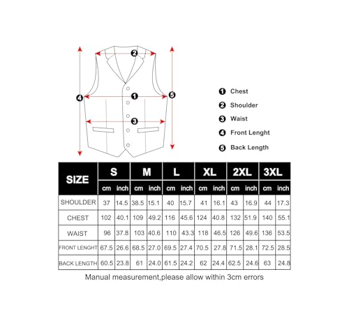 Men’s Paisley Vest Set Formal Waistcoat with Handkerchief & Cufflinks for Wedding, Groom, or Business Suit4