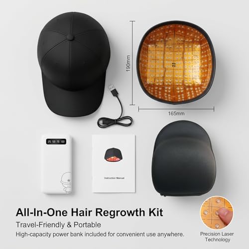 Image of Laser Cap,Hair Loss Thinning & Alopecia Treatment for Men Women | Red Light Therapy for Hair Growth,FDA Cleared Laser Hair Growth Cap,Wavelength 650nm,Full scalp laser coverage