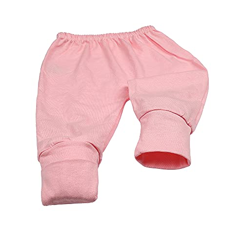 Calça Mijão Bebê Kit 5 Peças Feminino Algodão Cor:Rosa;Tamanho:M