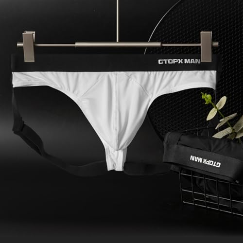 Evankin Men's Sexy Jock Strap Personalized Thong Underwear Ice Silk Strap Men U Convex Bag Fun Brief Underwear3