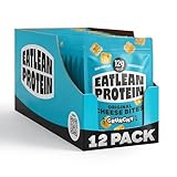 Eatlean Protein Cheese Bites - Original Baked Cheese Crisp Snacks, 12g Protein, 83 Calories, Low Carb & Keto Friendly, Vegetarian, 20g Bags, 12 Pack On-the-Go Gym & Lunchbox Snack