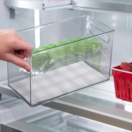 S&T INC. Fridge Liners, Shelf Liners for Kitchen Cabinets and Storage Bins, Non Adhesive Refrigerator Liners, Washable and Absorbent, 12 Inch x 24 Inch, Plaid, 5 Pack