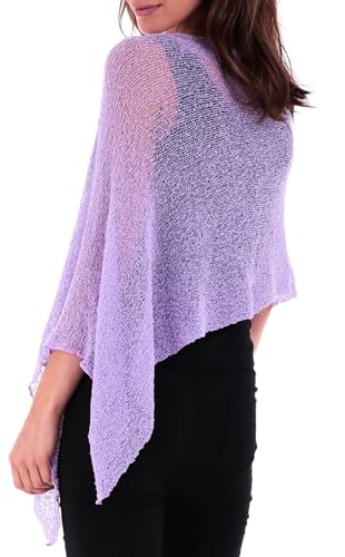Image of SHU-SHI Womens Sheer Knit Poncho Shrug Lightweight Cover Up One Size Fits Most