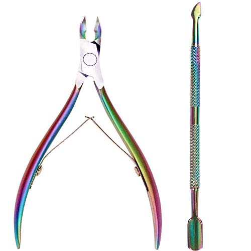 Cuticle Remover, Professional Grade Stainless Steel Cuticle Nipper and Pusher Durable Manicure and Pedicure Tool-Beauty Tool Perfect for Fingernails and Toenails