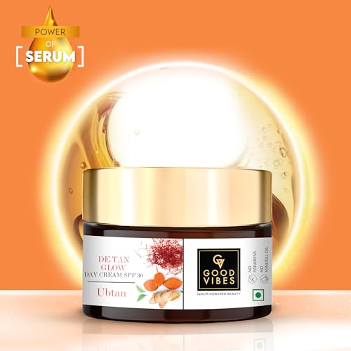 Image of Good Vibes Ubtan De-Tan Glow Day Cream SPF 30 (50g) | Face Moisturizer | Tan Free | Skin Brightening & Soothing | Depigmentation | Anti-Ageing & Improves Skin Texture | Face Moisturizer, Tan Free, Skin Brightening & Soothing, Depigmentation, Anti-Ageing & Improves Skin Texture