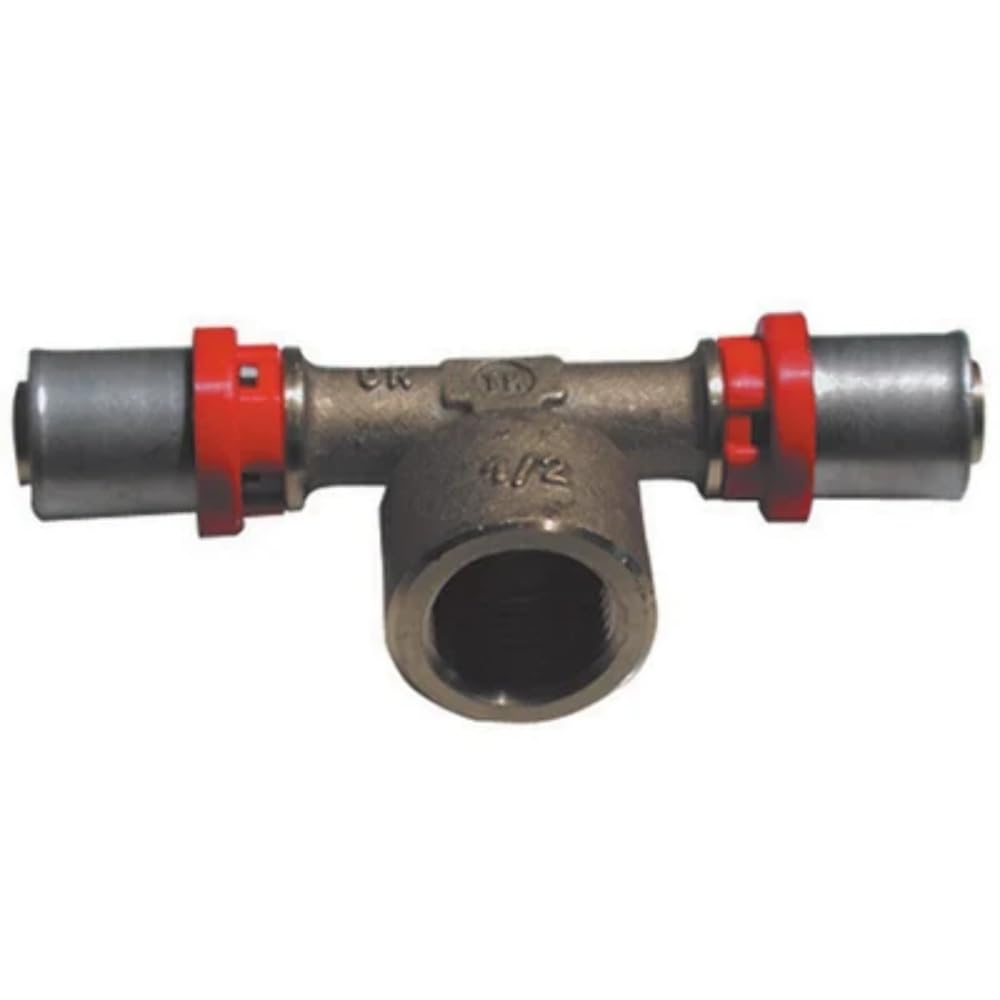 Conector en T F 1" x 50 mm para tubo multicapa a presión