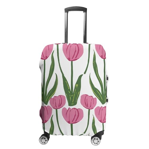 Peach FlowerPattern Luggage Cover Protector Anti-Scratch Suitcase Cover Washable Luggage Covers Fits 19-21 Inch Luggage
