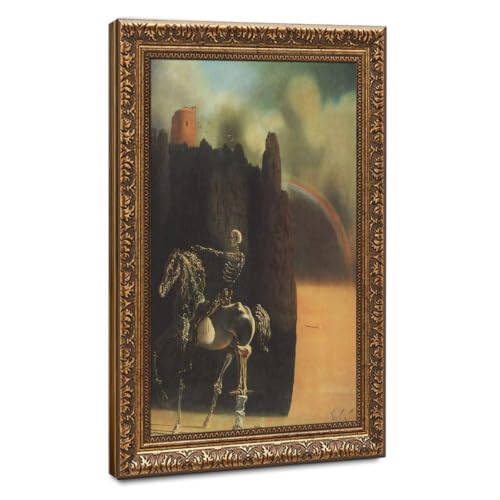 Toile Salvador Dali Le cavalier de la mort tableau encadré 40x61