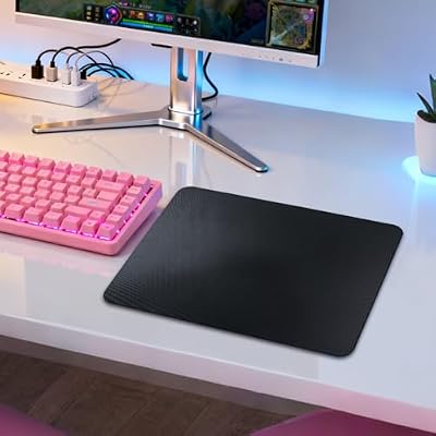 Glass Gaming Mouse Pad, Professional Artisan 350 * 260 * 3.2mm Large Black Mouse Pad Provides Improved Precision and Speed for Keyboard Mouse (Black)