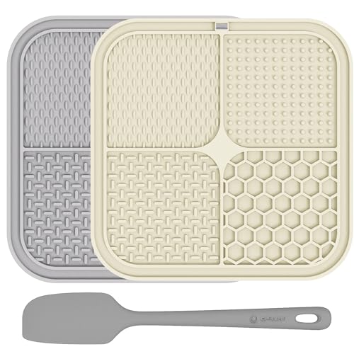 ChefAide 2 Pack Lick Mat for Dogs,Cats,Upgraded 8.5×8.5 inches Licking