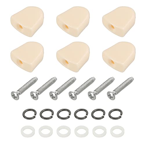 PATIKIL Guitar Tuning Nail Button Head Trapezoidal Acrylic Button for Electric/Folk/Acoustic Guitars with 6 Screws 12 Ferrules