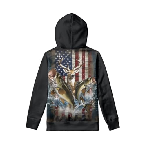 Image of WELLFLYHOM Boys Hooded Sweatshirts Hoodie Pullover Cool Graphic Crewneck Blouses Size 6-16