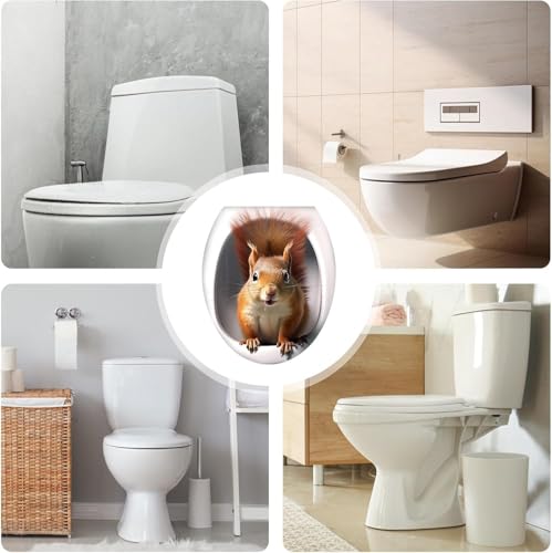 WC Deckel Aufkleber, Tiermotive Design, Toiletten Sticker, Badezimmer Dekoration, 29 cm, Cartoon-Aufkleber Heimdekoration
