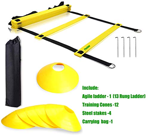 Poslon Speed Agility Training Kit Includes Agility Ladder Train Cones Steel Stakes Use