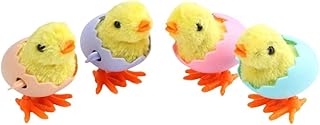 4 Pcs Wind-Up Jumping Chicks & Hopping Bunnies Toys with Wings for Kids – Easter Egg & Goody Bag Fillers, Toddler Party Favors, and Gifts