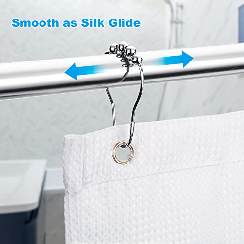 Anéis de ganchos para cortina de chuveiro Titanker - Conjunto com 12, Cromado