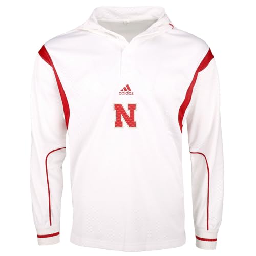 adidas Mens Cotton Hoodie Basketball Athletic Outerwear Casual Pullover - White