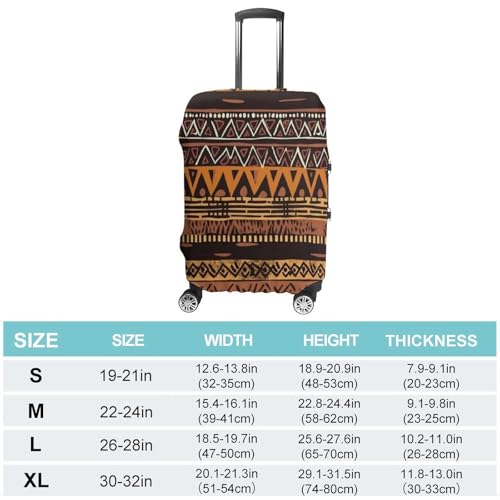 Travel Wheeled Suitcase Sleeve Dustproof Anti-scratch African Mud Cloth Tribal Luggage Case Protective Cover For 19-32 Inch Luggage2