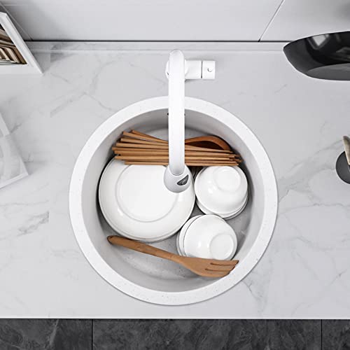 Évier sous plan rond blanc en acier inoxydable 304 pour cuisine et bar - 4