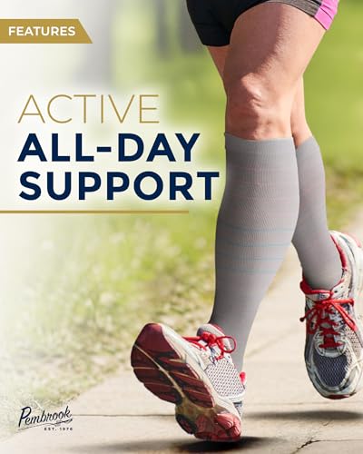 Image of Pembrook Bamboo Viscose Light Compression Socks - 3 Pairs | 8-15 mmhg Compression Socks | Knee High Comfort Support Socks