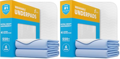 Image of GREEN LIFESTYLE Washable Pee Pads for Dogs - Thick Heavy Absorbent Waterproof Pet Training Pads - Puppy Pads - for Puppy Playpen, Crate, Whelping Box, Potty Training (Pack of 4-18x24)