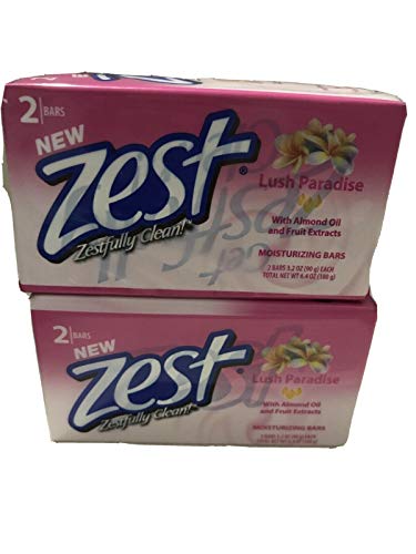 Zest Lush Paradise Soap Bars - 3.2 Oz - Set of 4