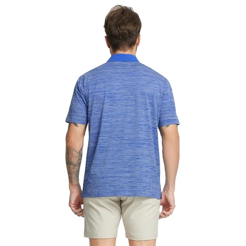 M MAELREG Polo para hombre de manga corta, rendimiento casual, absorbe humedad, mezcla Heather Pique miniatura 5