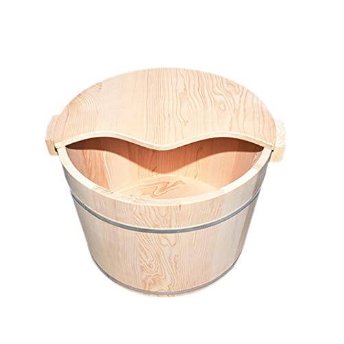 Tina de madera para pies spa con tapa para adultos miniatura 1